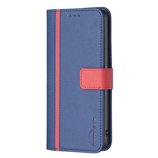 For Nothing Phone 1 BF13 Color Matching Cross Texture Leather Phone Case(Blue) - Nothing Cases by buy2fix | Online Shopping UK | buy2fix