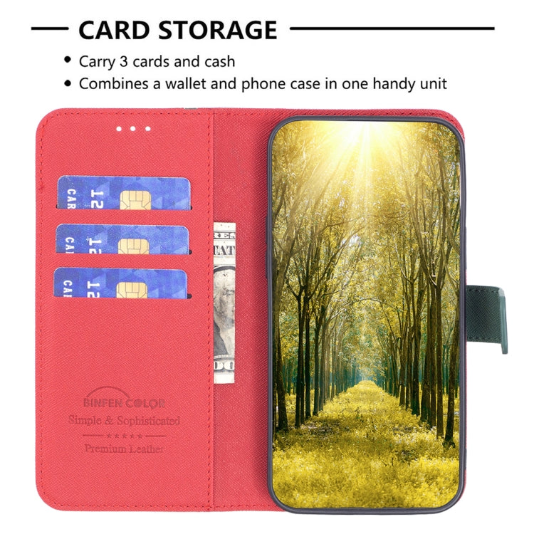 For Nothing Phone 1 BF13 Color Matching Cross Texture Leather Phone Case(Red) - Nothing Cases by buy2fix | Online Shopping UK | buy2fix