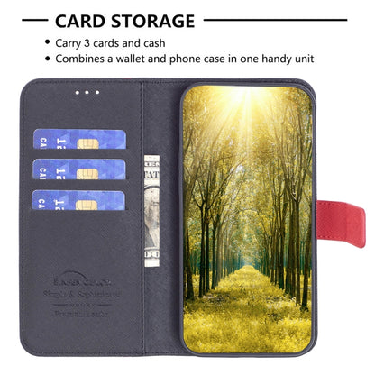 For Nothing Phone 1 BF13 Color Matching Cross Texture Leather Phone Case(Black) - Nothing Cases by buy2fix | Online Shopping UK | buy2fix