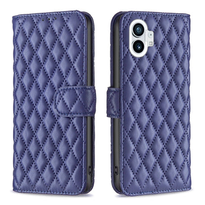 For Nothing Phone 1 Diamond Lattice Wallet Leather Flip Phone Case(Blue) - Nothing Cases by buy2fix | Online Shopping UK | buy2fix