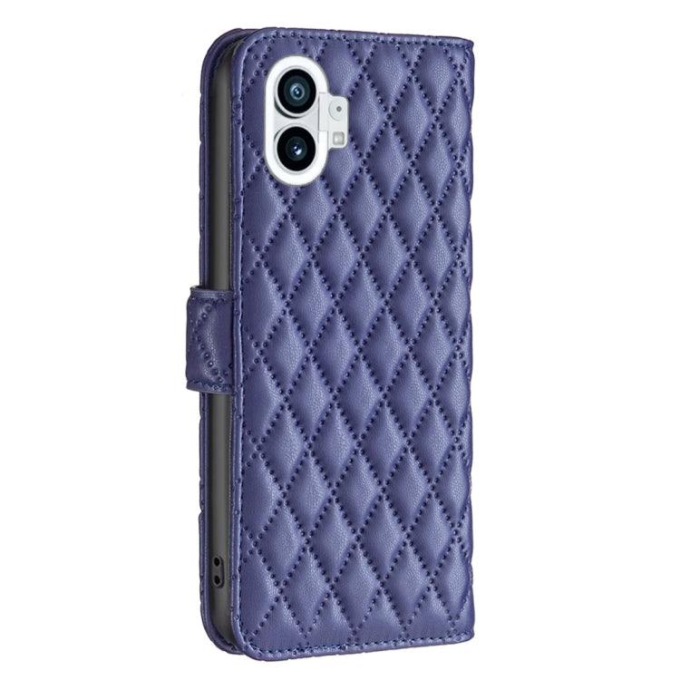 For Nothing Phone 1 Diamond Lattice Wallet Leather Flip Phone Case(Blue) - Nothing Cases by buy2fix | Online Shopping UK | buy2fix