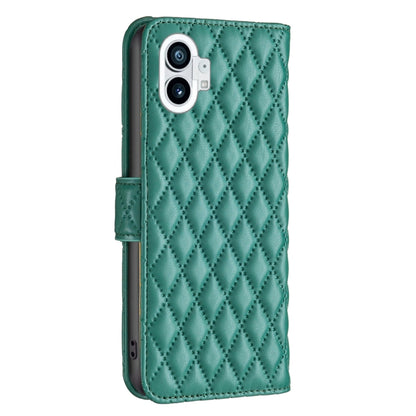For Nothing Phone 1 Diamond Lattice Wallet Leather Flip Phone Case(Green) - Nothing Cases by buy2fix | Online Shopping UK | buy2fix