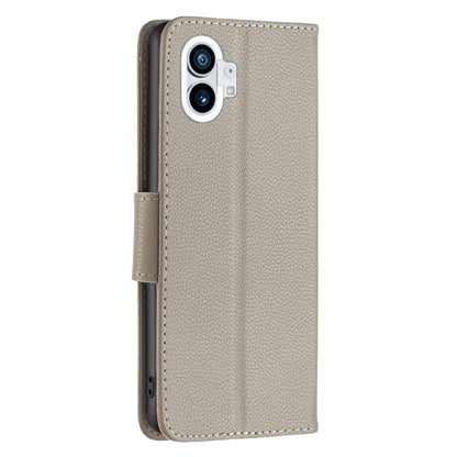 For Nothing Phone 1 Litchi Texture Pure Color Leather Phone Case(Grey) by buy2fix