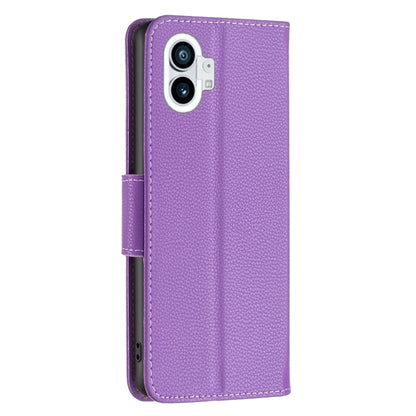 For Nothing Phone 1 Litchi Texture Pure Color Leather Phone Case(Purple) by buy2fix