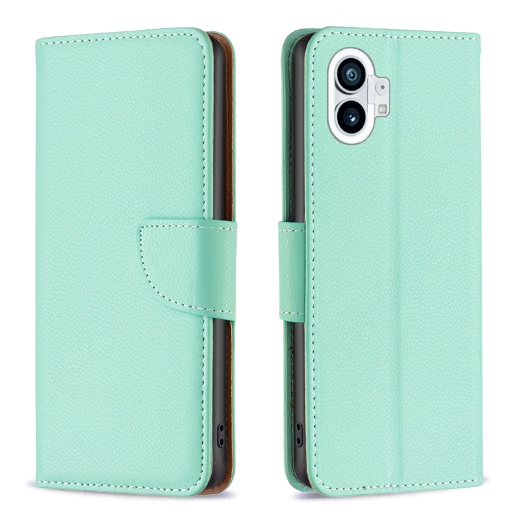 For Nothing Phone 1 Litchi Texture Pure Color Leather Phone Case(Green) by buy2fix