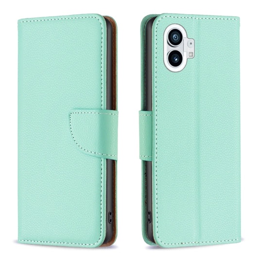 For Nothing Phone 1 Litchi Texture Pure Color Leather Phone Case(Green) by buy2fix
