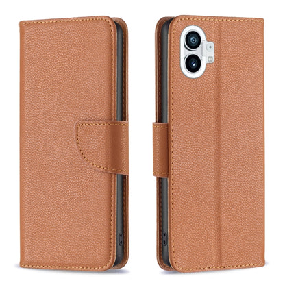 For Nothing Phone 1 Litchi Texture Pure Color Leather Phone Case(Brown) by buy2fix