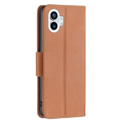For Nothing Phone 1 Litchi Texture Pure Color Leather Phone Case(Brown) by buy2fix