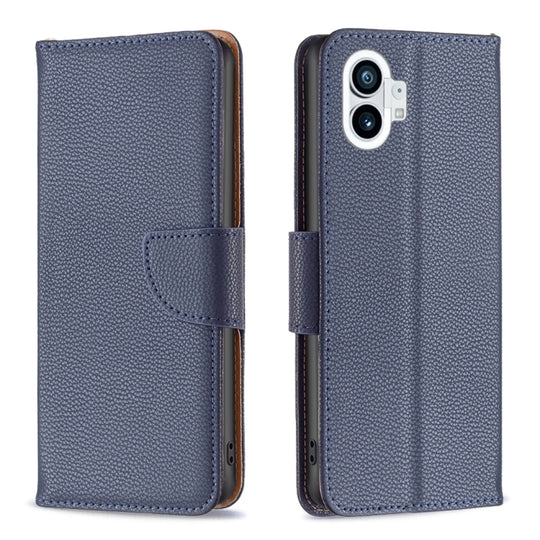 For Nothing Phone 1 Litchi Texture Pure Color Leather Phone Case(Blue)