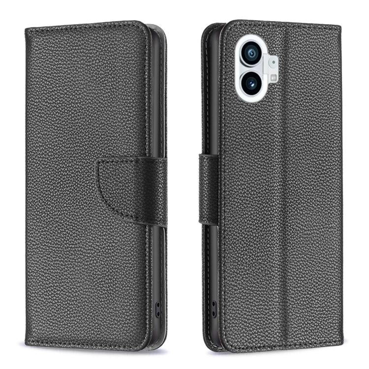 For Nothing Phone 1 Litchi Texture Pure Color Leather Phone Case(Black) by buy2fix