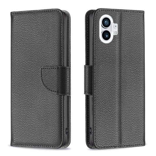For Nothing Phone 1 Litchi Texture Pure Color Leather Phone Case(Black) by buy2fix