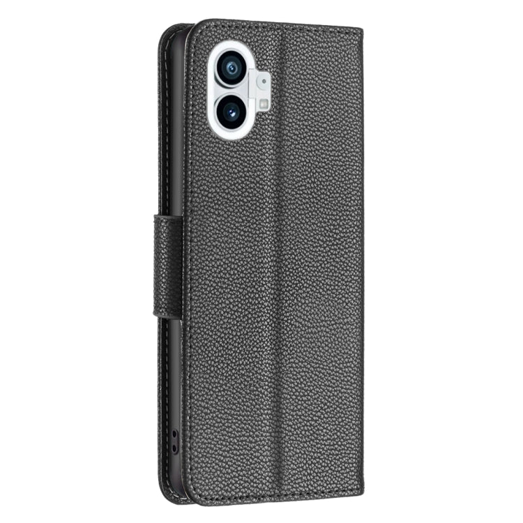 For Nothing Phone 1 Litchi Texture Pure Color Leather Phone Case(Black) by buy2fix