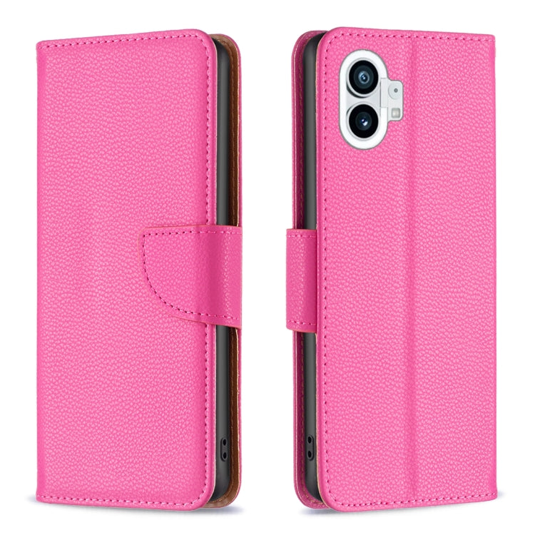 For Nothing Phone 1 Litchi Texture Pure Color Leather Phone Case(Rose Red) - Nothing Cases by buy2fix | Online Shopping UK | buy2fix