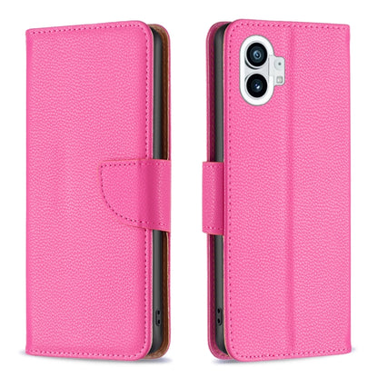 For Nothing Phone 1 Litchi Texture Pure Color Leather Phone Case(Rose Red) - Nothing Cases by buy2fix | Online Shopping UK | buy2fix