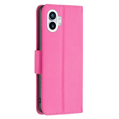 For Nothing Phone 1 Litchi Texture Pure Color Leather Phone Case(Rose Red) - Nothing Cases by buy2fix | Online Shopping UK | buy2fix