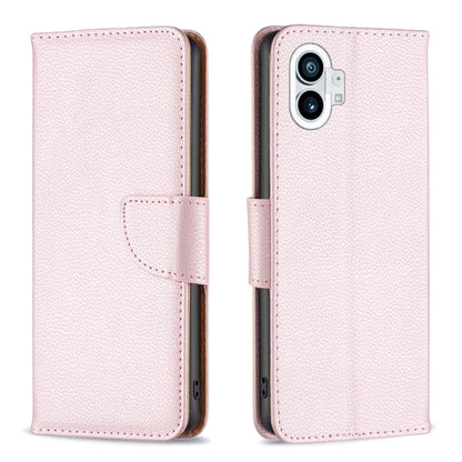 For Nothing Phone 1 Litchi Texture Pure Color Leather Phone Case(Rose Gold) - Nothing Cases by buy2fix | Online Shopping UK | buy2fix