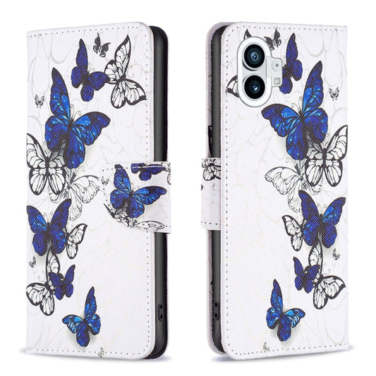 For Nothing Phone 1 Colored Drawing Leather Phone Case(Butterflies) by buy2fix