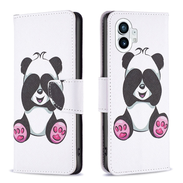 For Nothing Phone 1 Colored Drawing Leather Phone Case(Panda) by buy2fix