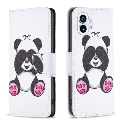 For Nothing Phone 1 Colored Drawing Leather Phone Case(Panda) by buy2fix