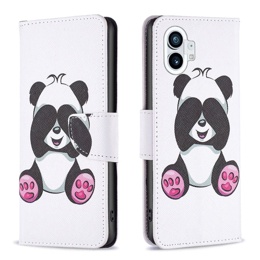 For Nothing Phone 1 Colored Drawing Leather Phone Case(Panda) by buy2fix