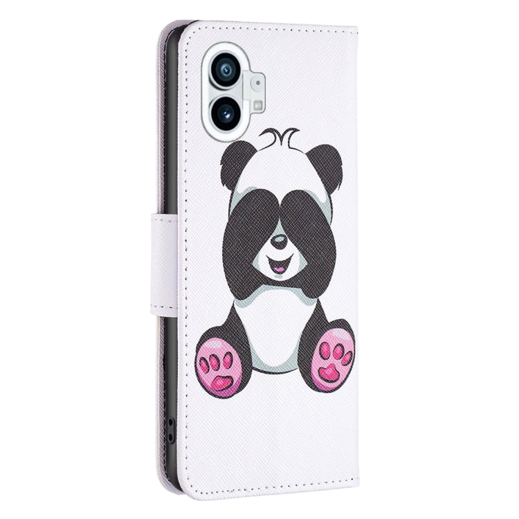 For Nothing Phone 1 Colored Drawing Leather Phone Case(Panda) by buy2fix