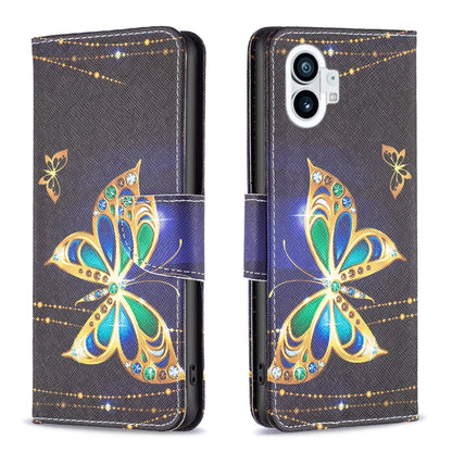 For Nothing Phone 1 Colored Drawing Leather Phone Case(Big Butterfly) by buy2fix