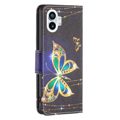 For Nothing Phone 1 Colored Drawing Leather Phone Case(Big Butterfly) by buy2fix
