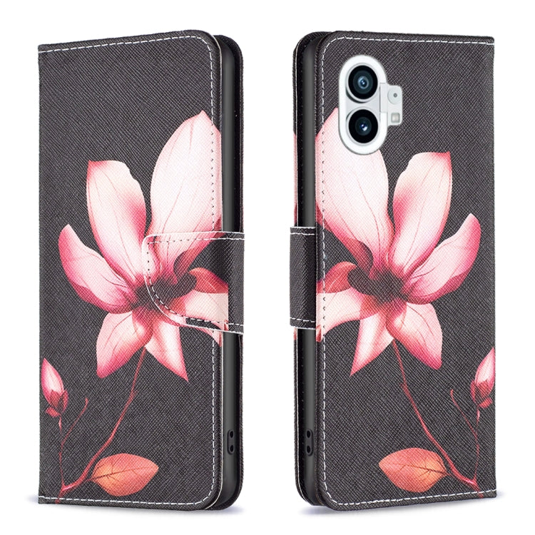 For Nothing Phone 1 Colored Drawing Leather Phone Case(Lotus) by buy2fix