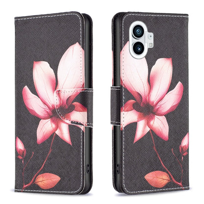 For Nothing Phone 1 Colored Drawing Leather Phone Case(Lotus) by buy2fix