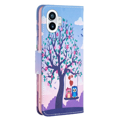 For Nothing Phone 1 Colored Drawing Leather Phone Case(Owl) by buy2fix
