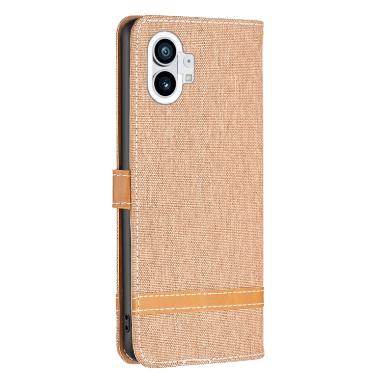 For Nothing Phone 1 Color Matching Denim Texture Leather Phone Case(Brown) by buy2fix