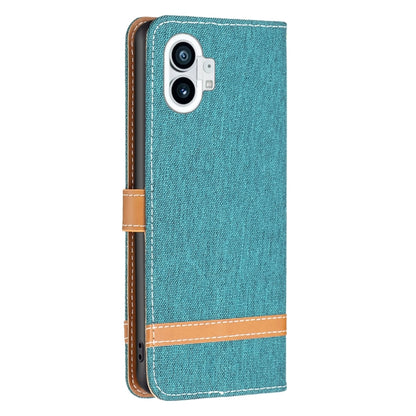 For Nothing Phone 1 Color Matching Denim Texture Leather Phone Case(Green) by buy2fix