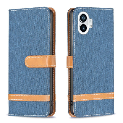 For Nothing Phone 1 Color Matching Denim Texture Leather Phone Case(Royal Blue) - Nothing Cases by buy2fix | Online Shopping UK | buy2fix