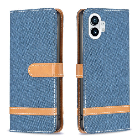 For Nothing Phone 1 Color Matching Denim Texture Leather Phone Case(Royal Blue) - Nothing Cases by buy2fix | Online Shopping UK | buy2fix
