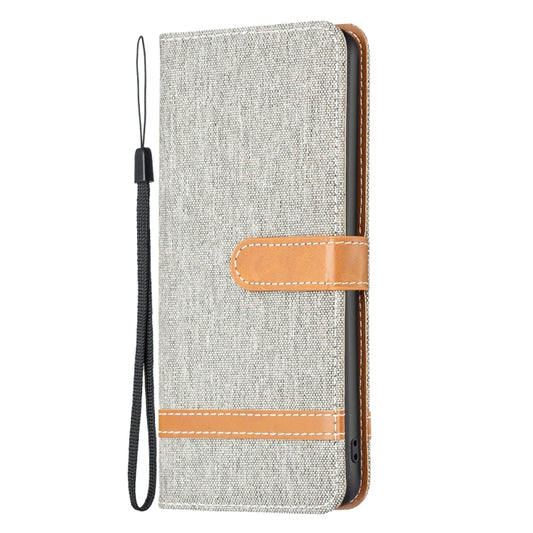 For Nothing Phone 1 Color Matching Denim Texture Leather Phone Case(Grey) - Nothing Cases by buy2fix | Online Shopping UK | buy2fix