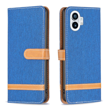 For Nothing Phone 1 Color Matching Denim Texture Leather Phone Case(Dark Blue) - Nothing Cases by buy2fix | Online Shopping UK | buy2fix