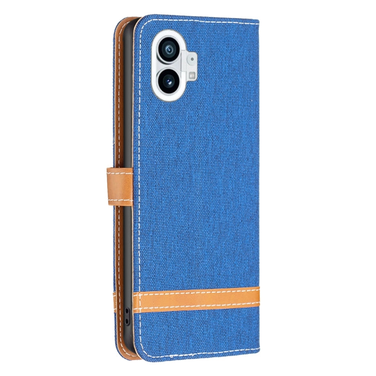 For Nothing Phone 1 Color Matching Denim Texture Leather Phone Case(Dark Blue) - Nothing Cases by buy2fix | Online Shopping UK | buy2fix