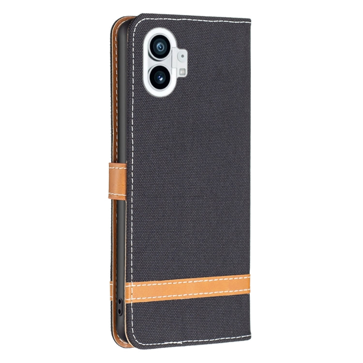 For Nothing Phone 1 Color Matching Denim Texture Leather Phone Case(Black) by buy2fix