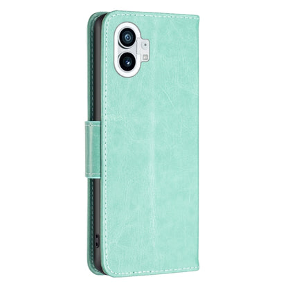 For Nothing Phone 1 Two Butterflies Embossing Leather Phone Case(Green) by buy2fix