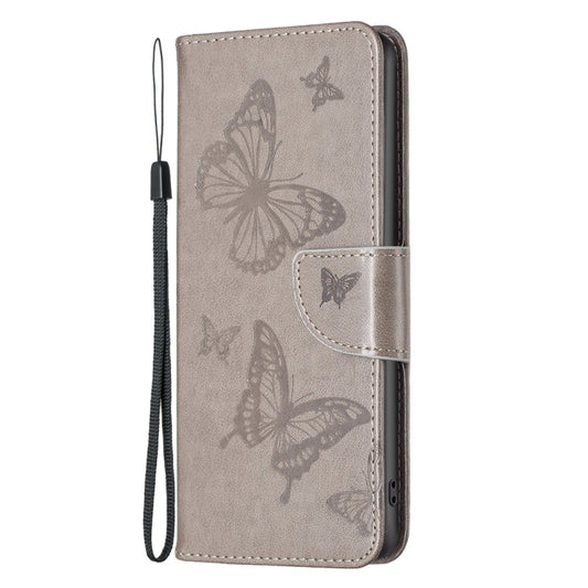 For Nothing Phone 1 Two Butterflies Embossing Leather Phone Case(Grey) by buy2fix