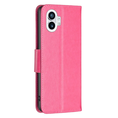 For Nothing Phone 1 Two Butterflies Embossing Leather Phone Case(Rose Red) by buy2fix