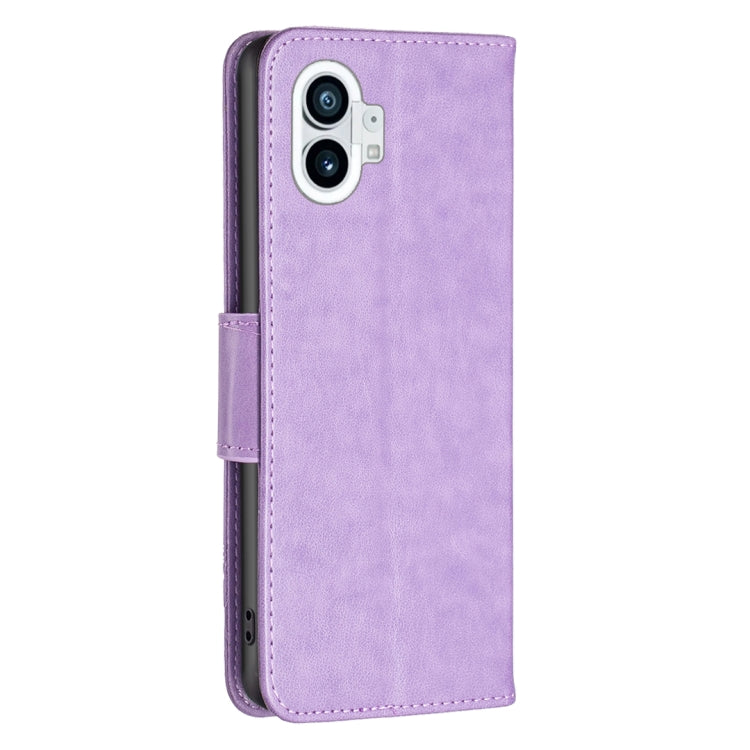 For Nothing Phone 1 Two Butterflies Embossing Leather Phone Case(Purple) by buy2fix
