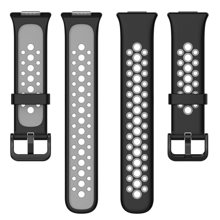 For Huawei Watch Fit 2 Two-Color Breathable Silicone Watch Band(Black+Grey) by buy2fix
