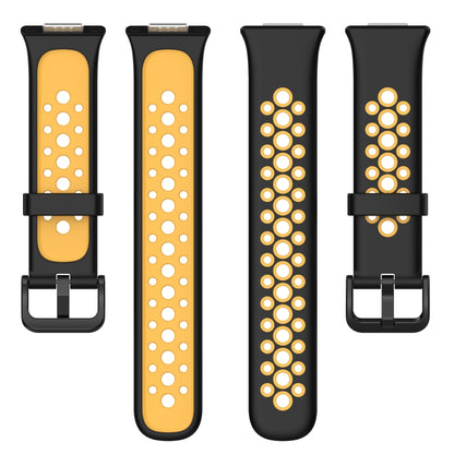 For Huawei Watch Fit 2 Two-Color Breathable Silicone Watch Band(Black+Yellow) by buy2fix