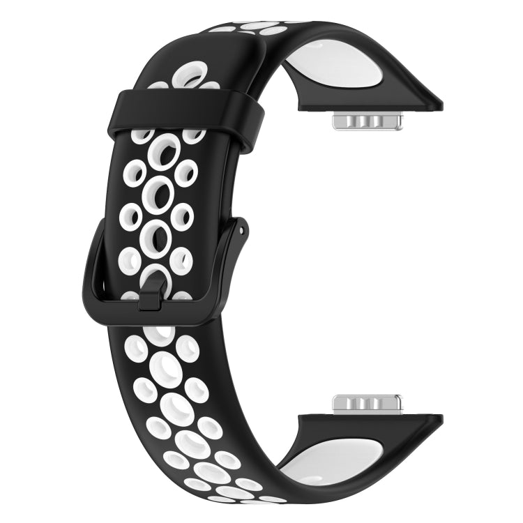 For Huawei Watch Fit 2 Two-Color Breathable Silicone Watch Band(Black+White) by buy2fix