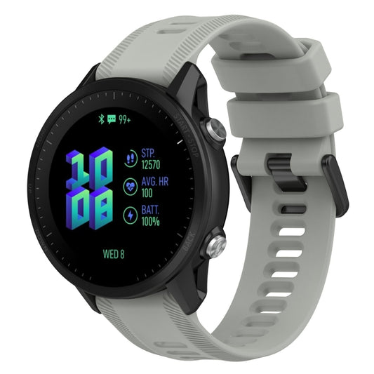For Garmin Forerunner 955 22mm Silicone Twill Watch Band(Slate Grey) - Watch Bands by buy2fix | Online Shopping UK | buy2fix