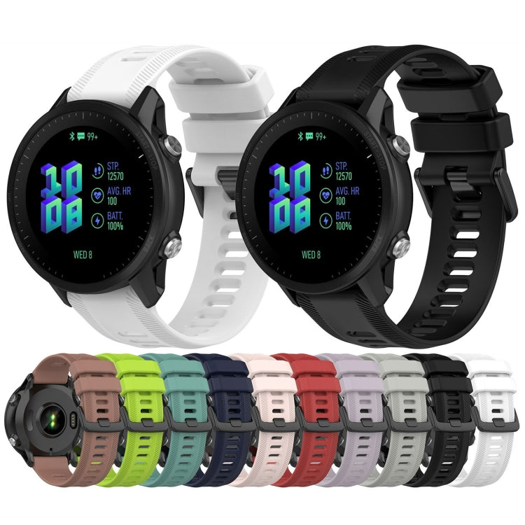 For Garmin Forerunner 955 22mm Silicone Twill Watch Band(Pine Green) - Watch Bands by buy2fix | Online Shopping UK | buy2fix