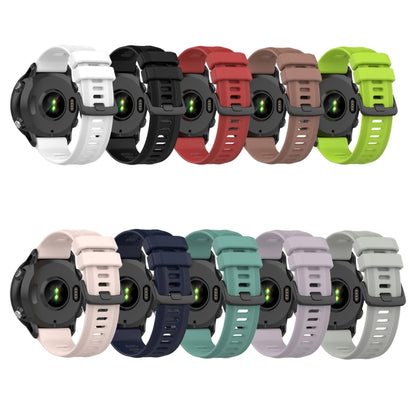 For Garmin Forerunner 955 22mm Silicone Twill Watch Band(Pine Green) - Watch Bands by buy2fix | Online Shopping UK | buy2fix