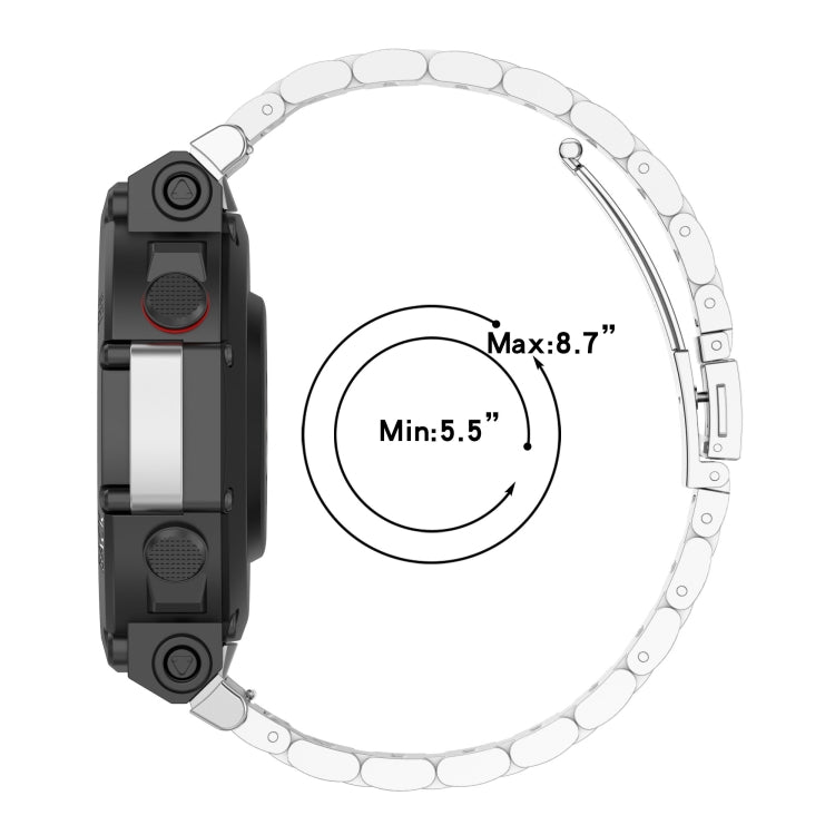 For Huami Amazfit T-Rex 2 Three Strains Steel Watch Band(Black) - Watch Bands by buy2fix | Online Shopping UK | buy2fix