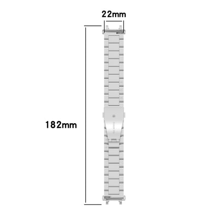 For Huami Amazfit T-Rex 2 Three Strains Steel Watch Band(Black) - Watch Bands by buy2fix | Online Shopping UK | buy2fix